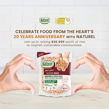 Naturel Raises $20,000 Worth of Brown Rice for Food from the Heart